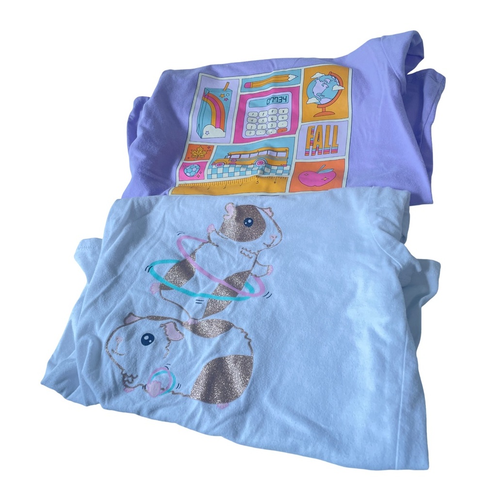Cat & Jack short sleeve graphic shirt sz 6 set of 2